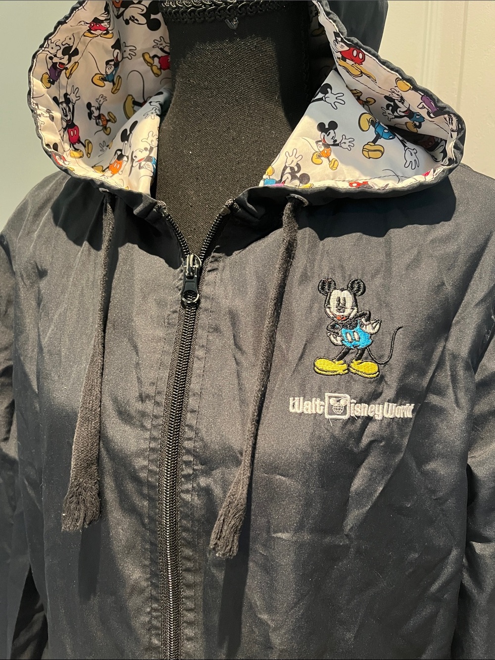 Disney Black Hooded Raincoat with Mickey Lining - Picture 3 of 9